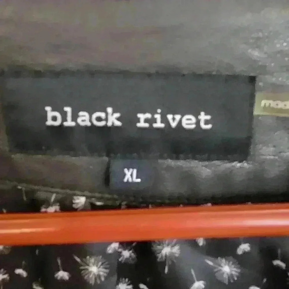 Black Rivet Blazer Jacket Womens XL Faux Leather Black One Button Collarless - Picture 12 of 16